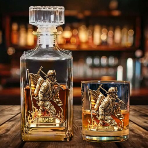 Personalized Firefighter Whiskey Glass QFND5050803