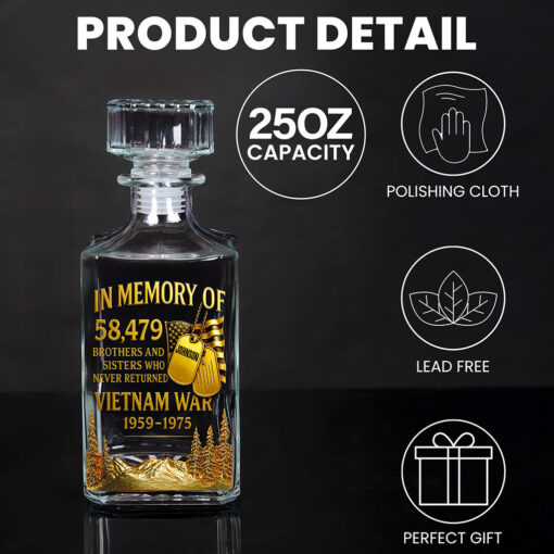 Personalized Vietnam Veteran Whiskey Glass & Bottle QFTD5060801 - Image 7