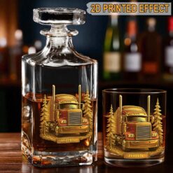 Custom Truck Whiskey Decanter Set, Gift For Truck Drivers UKHM5270801