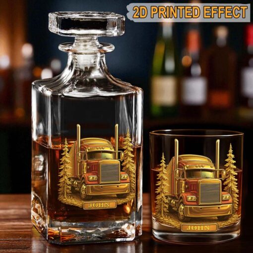 Custom Truck Whiskey Decanter Set, Gift For Truck Drivers UKHM5270801