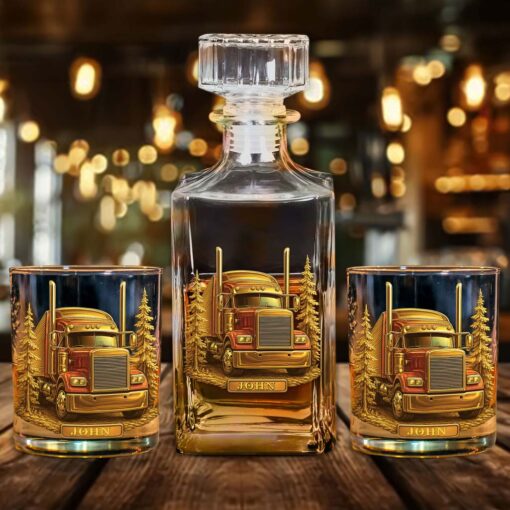 Custom Truck Whiskey Decanter Set, Gift For Truck Drivers UKHM5270801 - Image 5