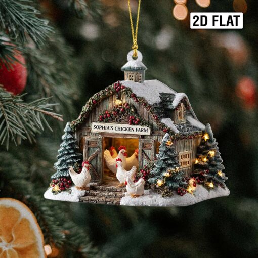 Custom Chicken Farm Acrylic Ornament THHA5140702