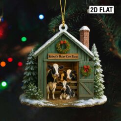 Custom dairy cow farm ornament THHA5210701