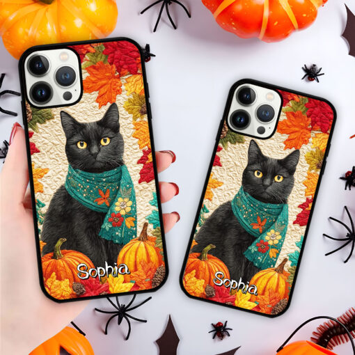 Custom Black Cat Halloween Phone Case UKHH5110901 - Image 2