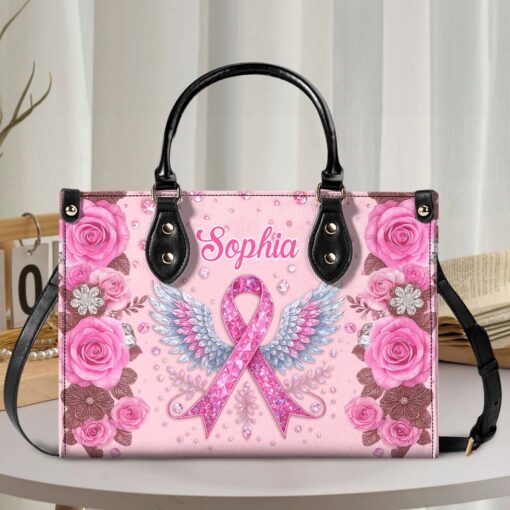 Custom Breast Cancer Leather Handbag UKTD5110902 - Image 3