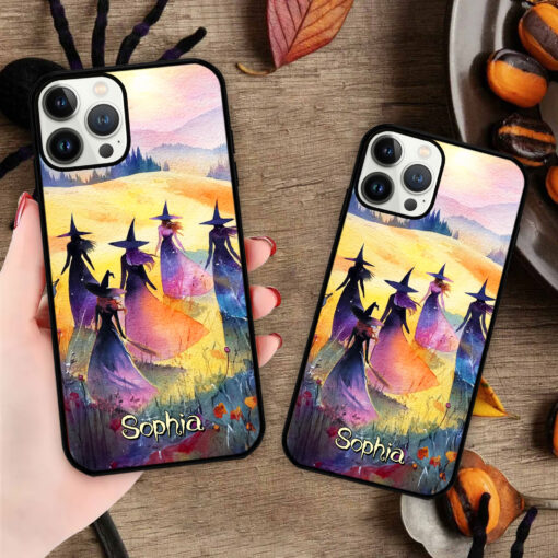 Custom Halloween Witch Art Phone Case UKHH5120902 - Image 3