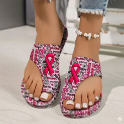 Breast Cancer Open Toe Sandals QFTO5180901