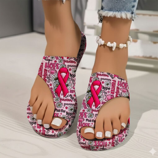 Breast Cancer Open Toe Sandals QFTO5180901