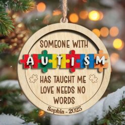 Custom Autism Wood 2 Layers Ornament THTD5180902