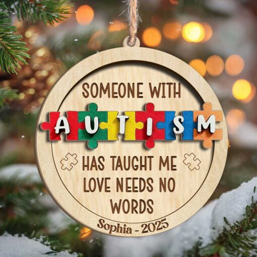 Custom Autism Wood 2 Layers Ornament THTD5180902