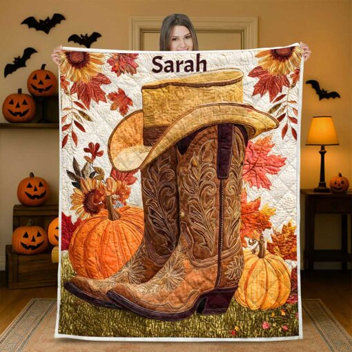 Custom Cowgirl Halloween Quilt Blanket UKND5030902 - Image 2