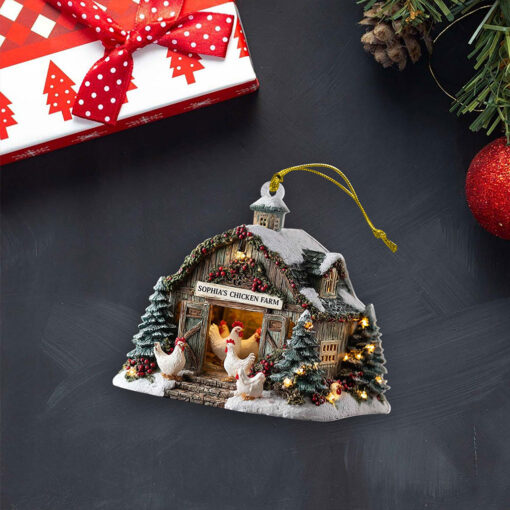 Custom Chicken Farm Acrylic Ornament THHA5140702 - Image 2