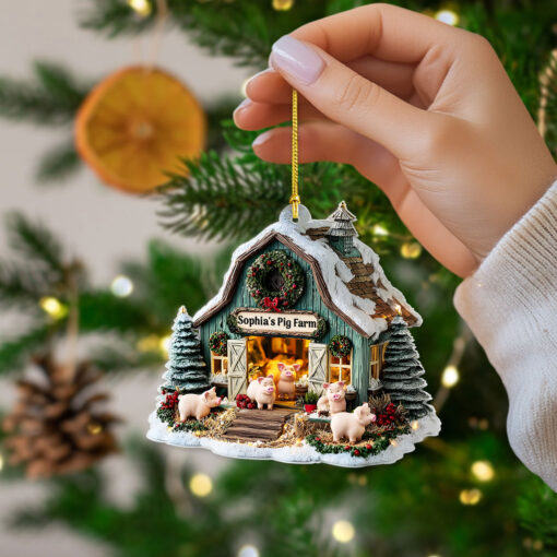 Custom Pigs Farm Acrylic Ornament THNT5160705 - Image 2