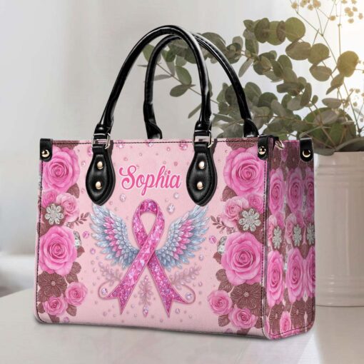 Custom Breast Cancer Leather Handbag UKTD5110902 - Image 2
