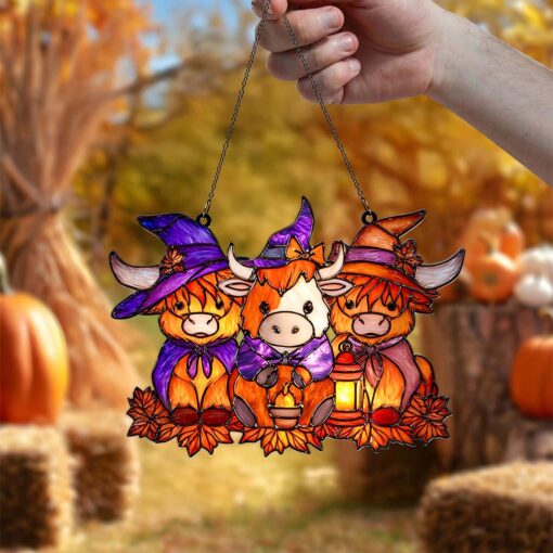 Highland Cows Halloween  Acrylic Window Hangings Suncatcher UKHA5130901 - Image 2
