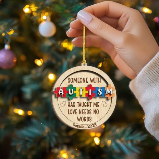 Custom Autism Wood 2 Layers Ornament THTD5180902 - Image 2