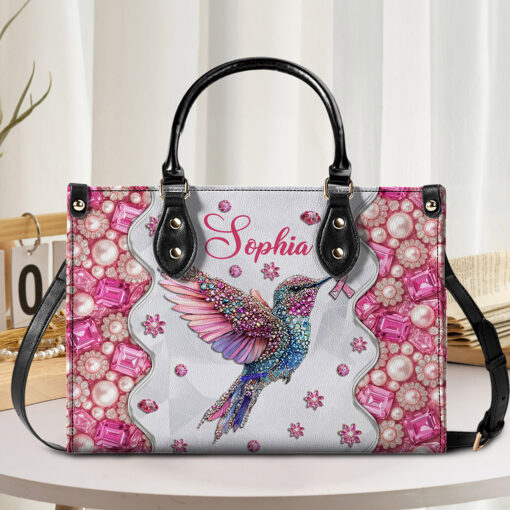 Custom Breast Cancer Awareness Leather PU Handbag UKNT5080901 - Image 2