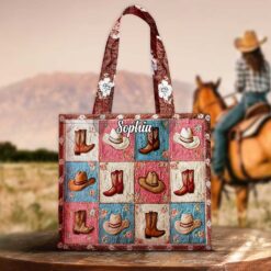 Custom Cowgirl Quilted Tote Bag UKTZ5090901