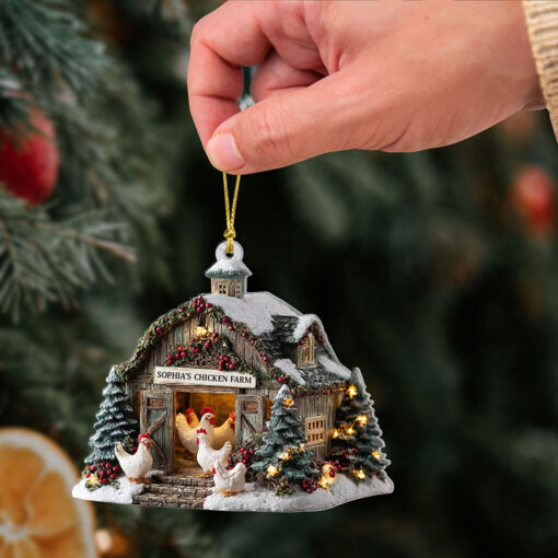 Custom Chicken Farm Acrylic Ornament THHA5140702 - Image 3