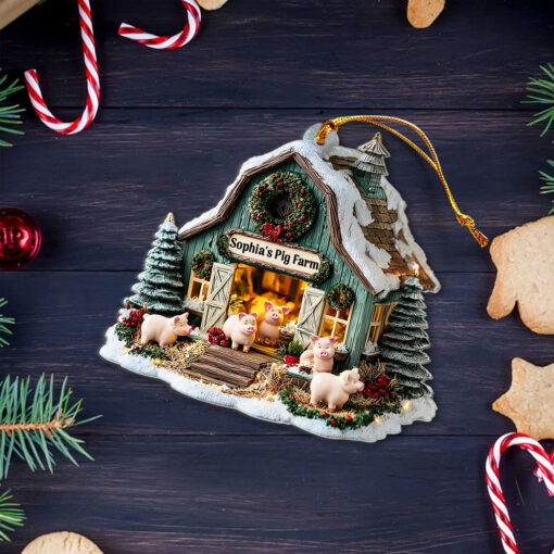 Custom Pigs Farm Acrylic Ornament THNT5160705 - Image 3
