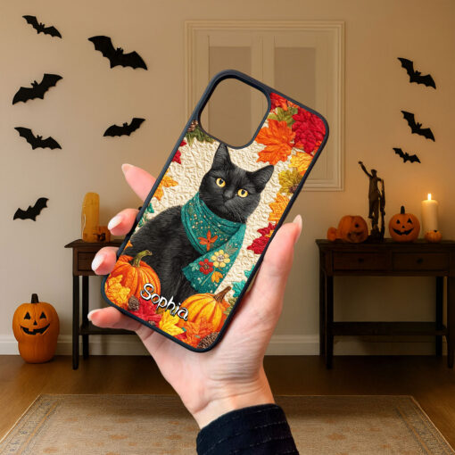 Custom Black Cat Halloween Phone Case UKHH5110901 - Image 3