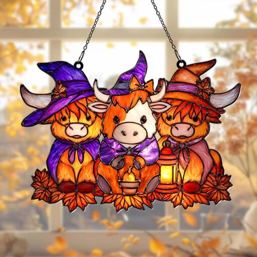 Highland Cows Halloween  Acrylic Window Hangings Suncatcher UKHA5130901 - Image 4