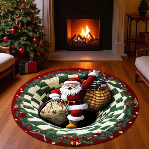 Santa Claus Christmas 3D Printed Rug UKNT5170902 - Image 3