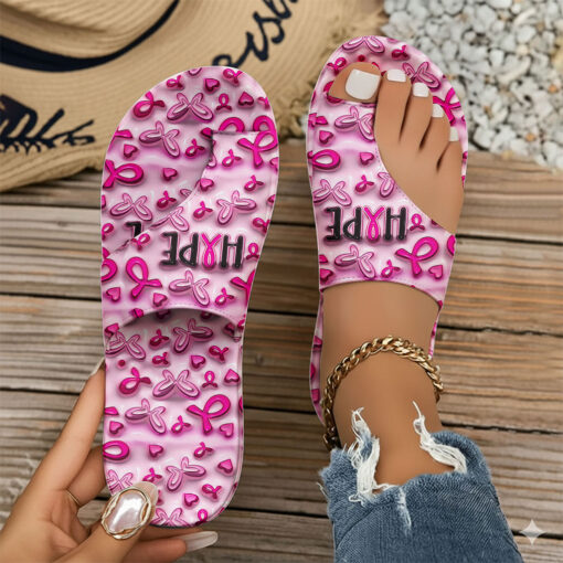 Breast Cancer Open Toe Sandals QFTO5180902 - Image 3