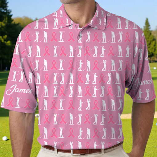Custom Polo Shirt Breast Cancer For Man THTZ290904 - Image 3