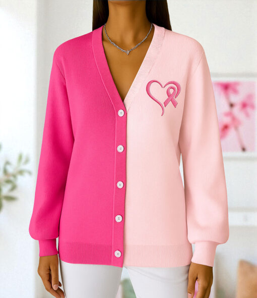 Breast Cancer Knitted Cardigan UKTO5270904 - Image 3