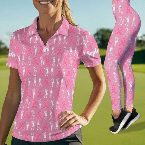 Custom Breast Cancer Polo For Golfer THTZ5030903
