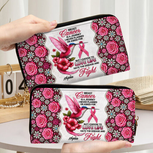 Custom Breast Cancer Awarenes Leather PU Handbag UKNT5050909 - Image 4