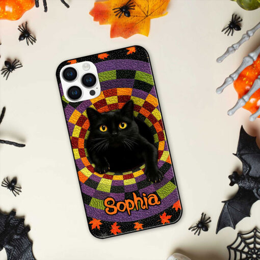 Custom Black Cat Halloween Phone Case UKTZ5300902 - Image 2