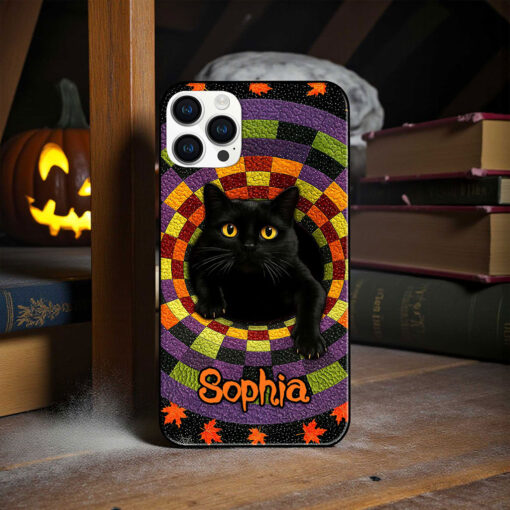 Custom Black Cat Halloween Phone Case UKTZ5300902 - Image 3