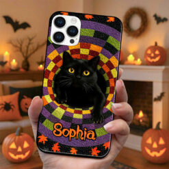 Custom Black Cat Halloween Phone Case UKTZ5300902