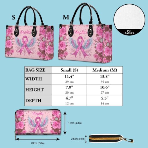 Custom Breast Cancer Leather Handbag UKTD5110902 - Image 8