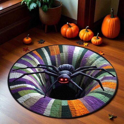 Black Spider Halloween 3D Printed Rug, Spooky Season Home Decor UKTD5170901 - Image 3