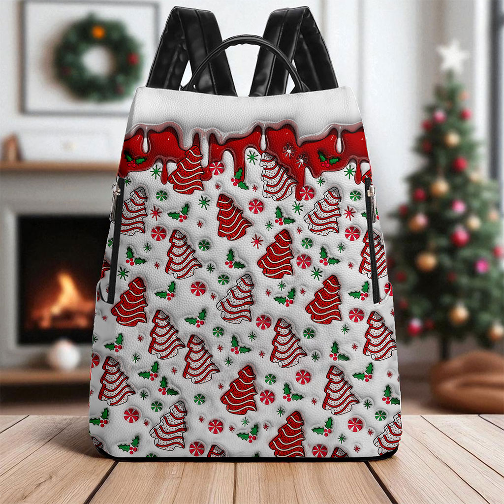 Christmas Vibes FAUX 3D INFLATED PU Leather Backpack QFTO5141001