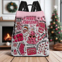 Christmas Vibes FAUX 3D INFLATED PU Leather Backpack QFTO5141002
