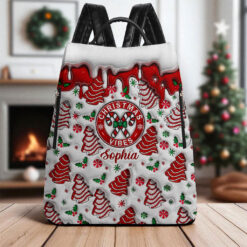 Personalized Christmas Vibes FAUX 3D INFLATED PU Leather Backpack QFTO5141003