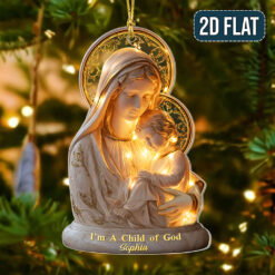 Custom 2D Flat Virgin Mary And Baby Jesus Acrylic Ornament UKTO5141004