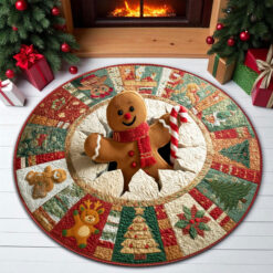 Gingerbread Man Christmas 3D Printed Rug UKHH5021001