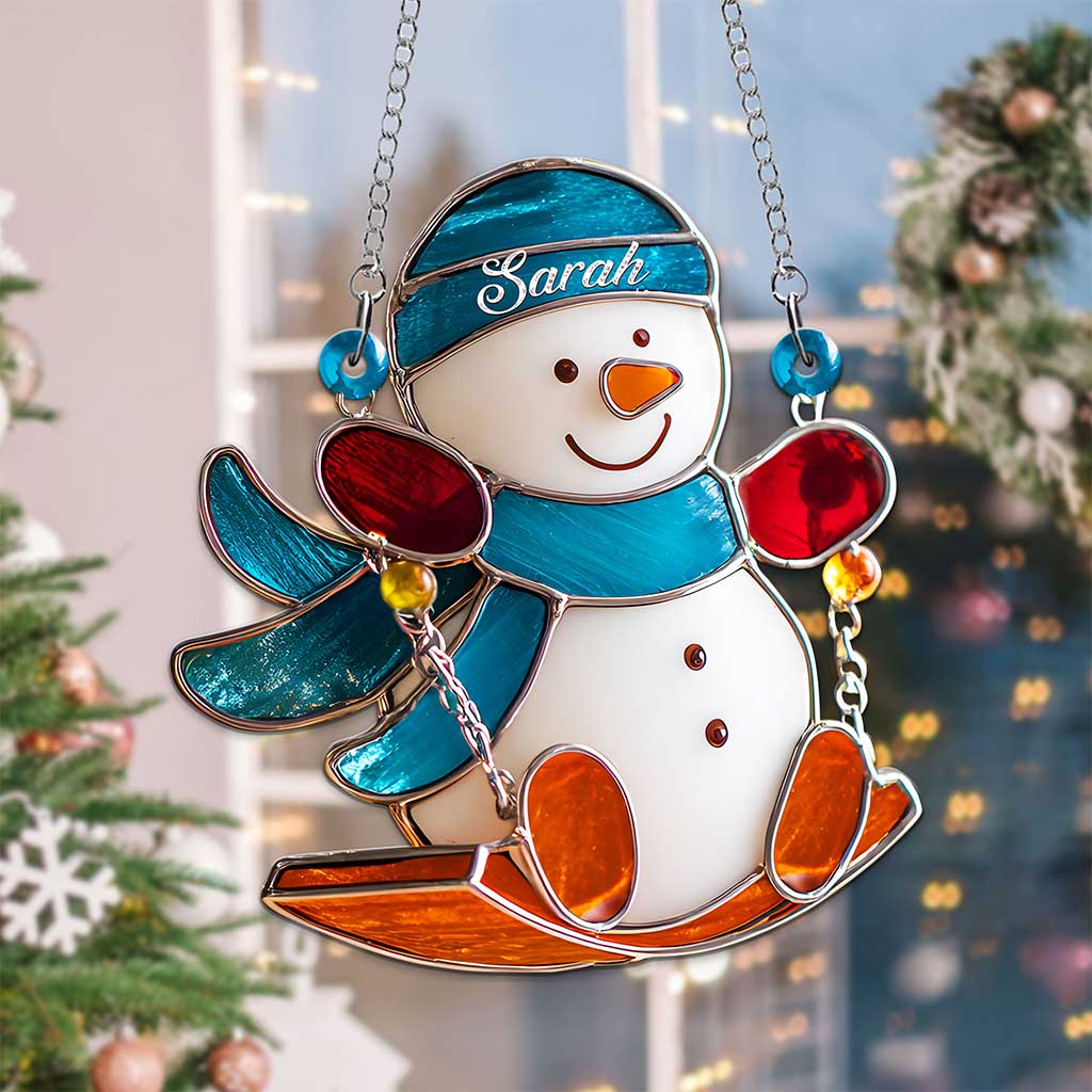 Personalized Snowman Christmas Acrylic Suncatcher QFND5201002