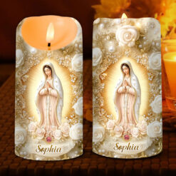 Personalized Virgin Mary LED Candle, Catholic Prayer Gift for Women, Christian Gift QFHA5290803