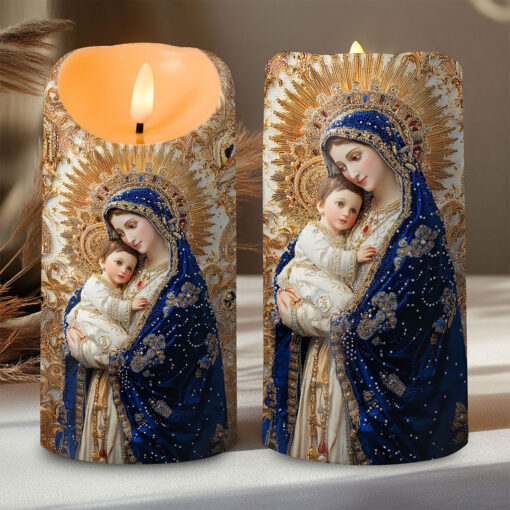 Virgin Mary and Baby Jesus Led Candle QFTO5110902 - Image 3