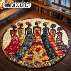 African Black Women Round Mat, Black Woman Rug UKNT5231006