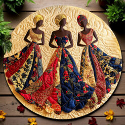 African Black Women Round Mat UKNT5241005