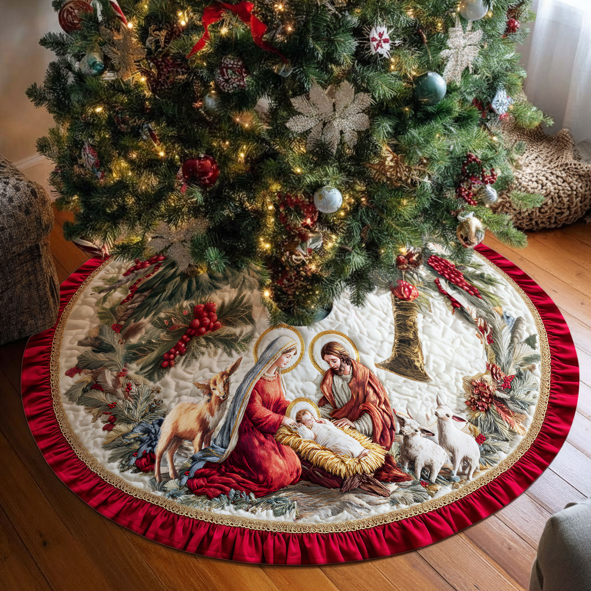 Nativity Christmas Tree Skirt QFHH5281004 - Image 2
