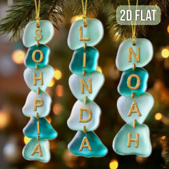 Personalized Name Family Acrylic Ornament, Sea Glass Alphabet Ornament QFTO5271001