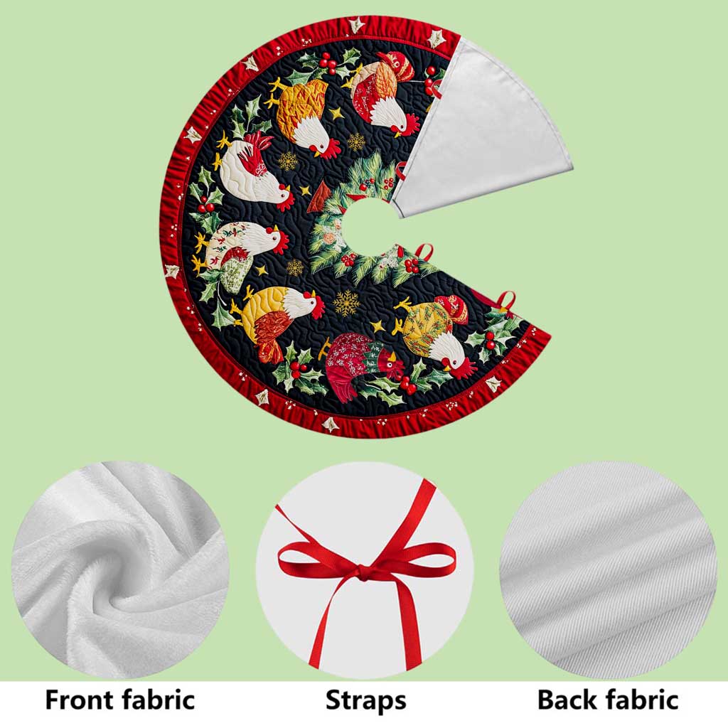 Roosters Christmas Tree Skirt, Chicken Tree Skirt UKTD5271004 - Image 6